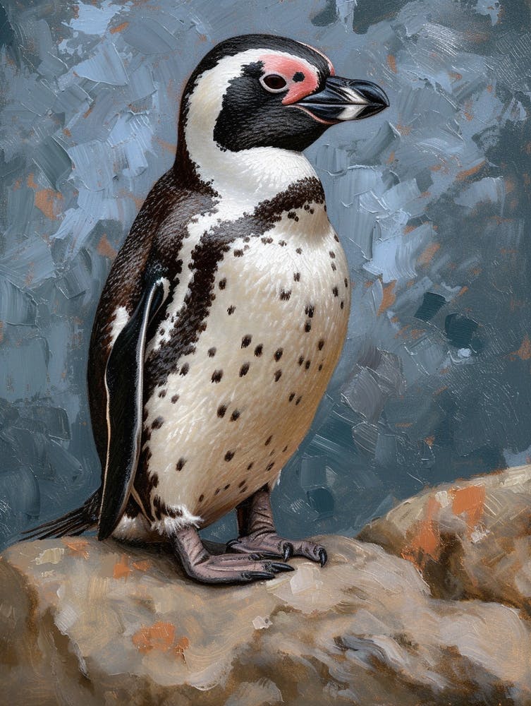 African Penguin Laurie Island Oil Painting 2