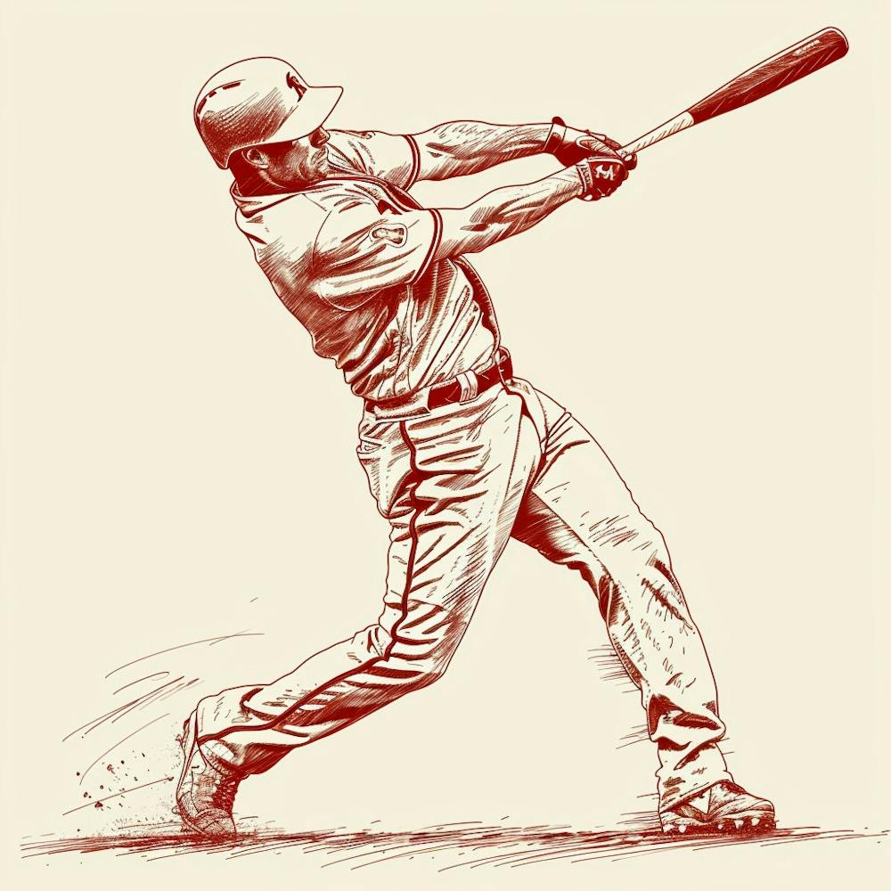 A Baseball Player Hitting Home Run Hand Drawn Sk 1718672775 1