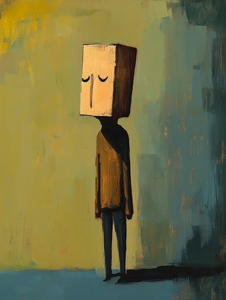 Homme dans la boîte