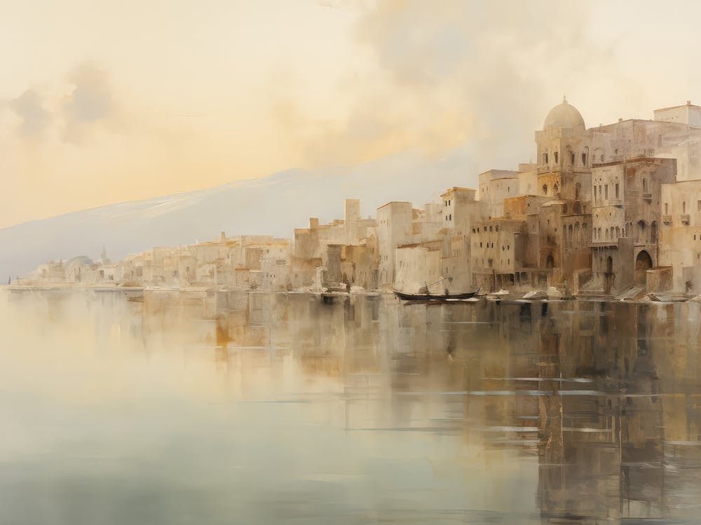 Egyptian Town Painting
