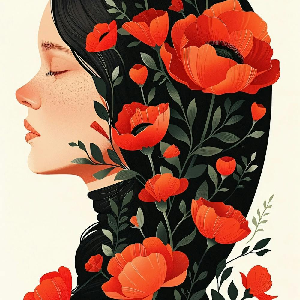 Poppies And A Girl