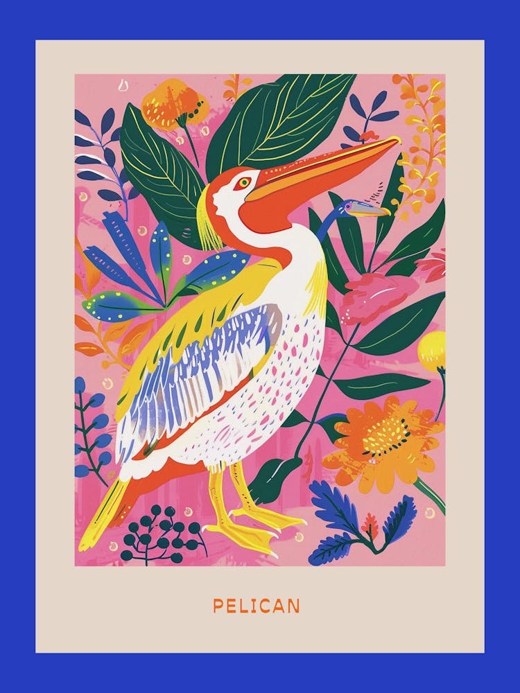 Spring Birds Poster Pelican 1