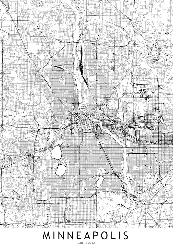 Minneapolis Weiße Karte