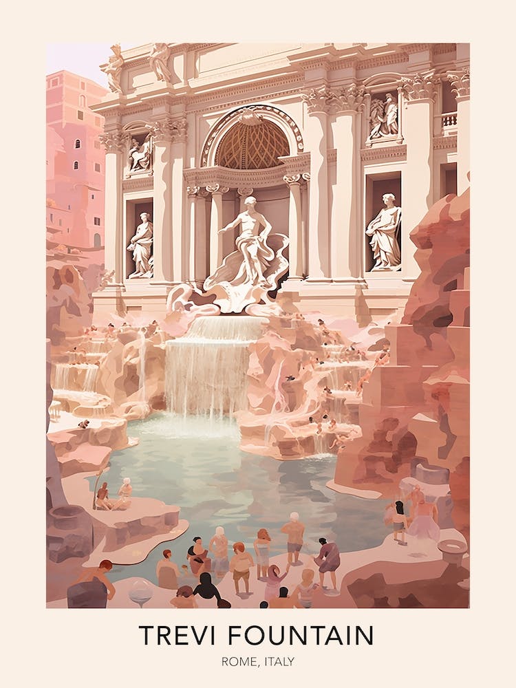 Trevi Fountain Rome Italy Travel Poster