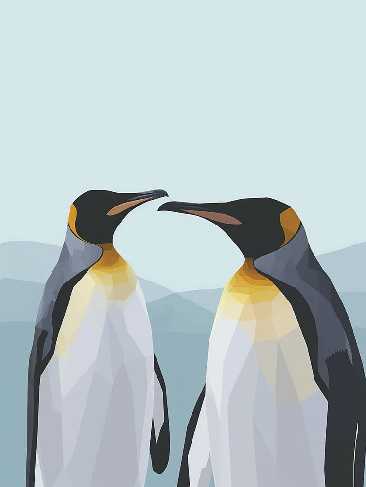 Emperor Penguin Bleaker Island Minimalist Illustration Illustration 4