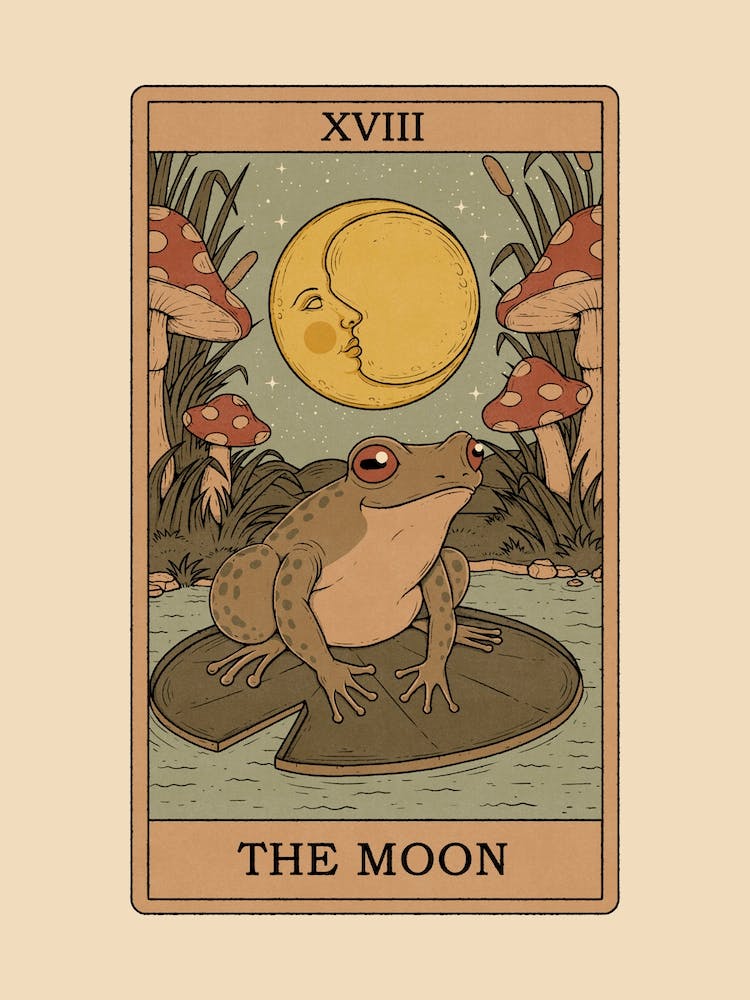 The Moon - Frogs Tarot