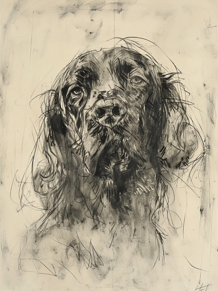 Sussex Spaniel Dog Charcoal Line 2
