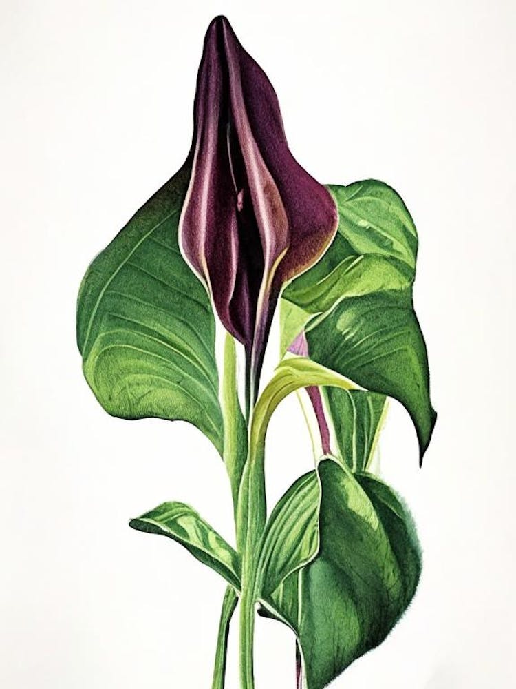 Jack In The Pulpit Wildflower Watercolour 1