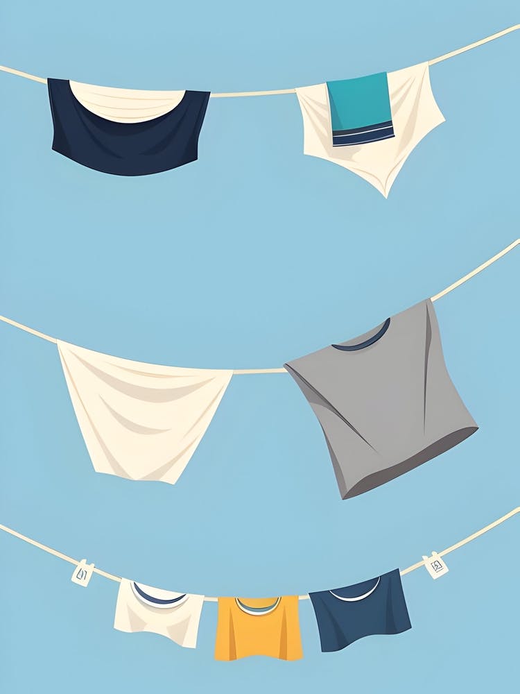 Clothes Hanging in Laundry