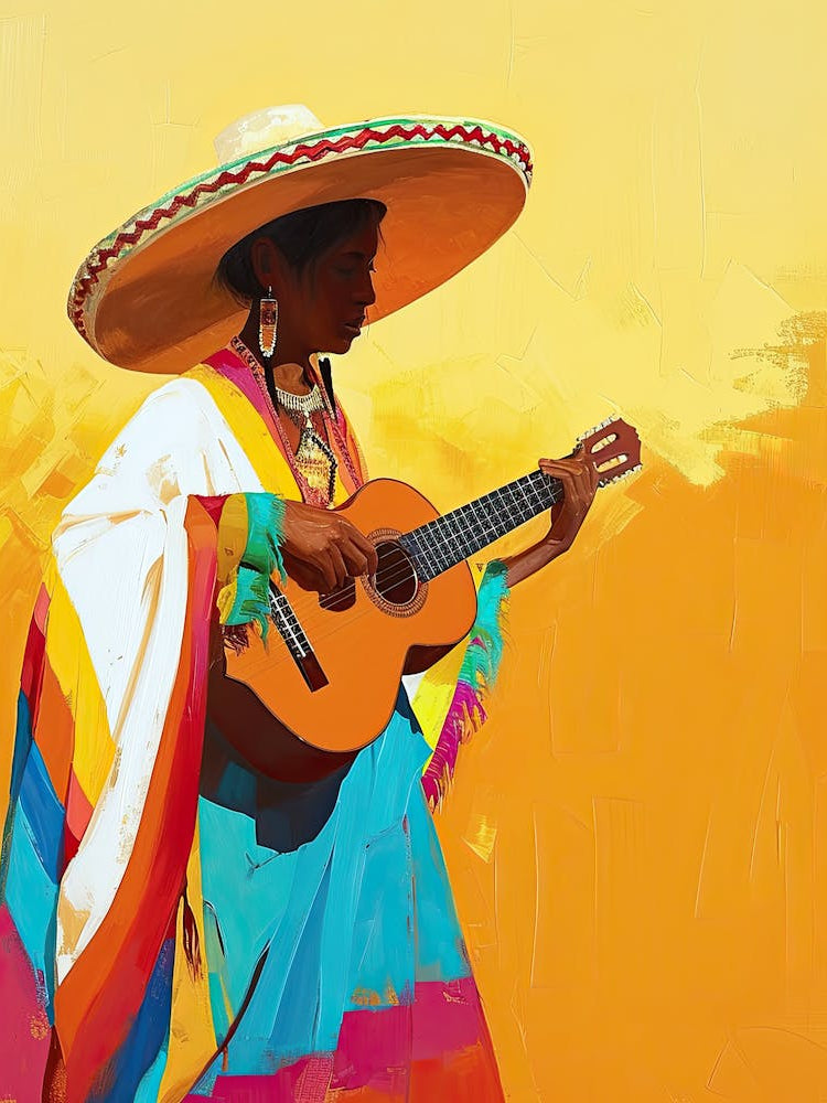 Mexican Woman Playing Guitar, Mexico 1