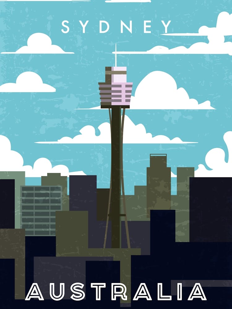 Sydney, Australia — Retro travel minimalist poster 1