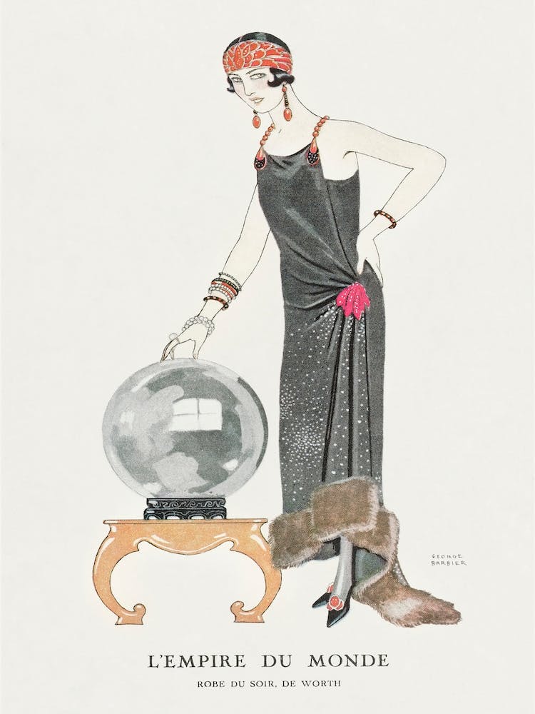 L Empire Du Monde Robe Du Soir, De Worth From Gazette Du Bon Ton George Barbier