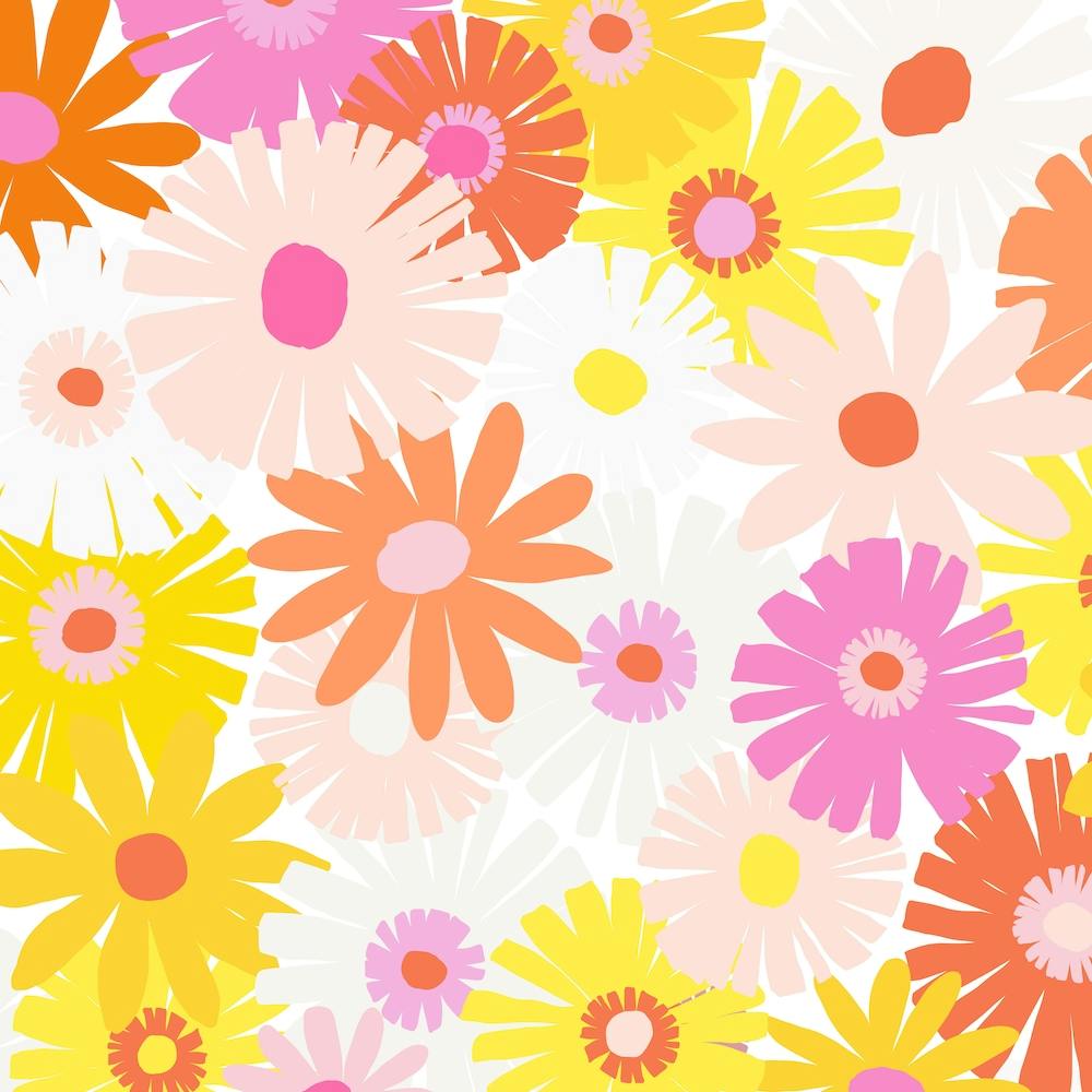 Crepe Paper Flowers In Pink Square