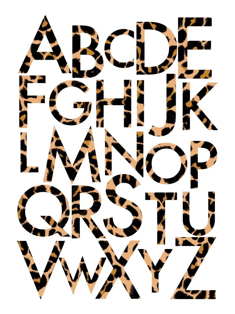 Leopard Print Alphabet Letters