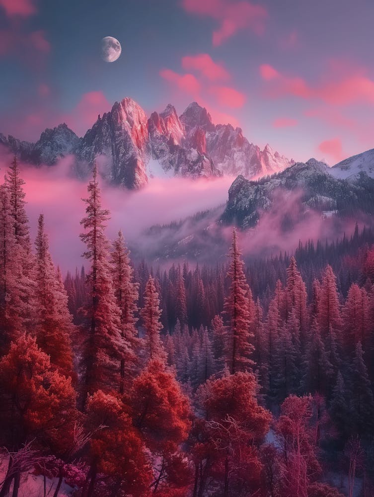 Mountain Landscape At Sunset