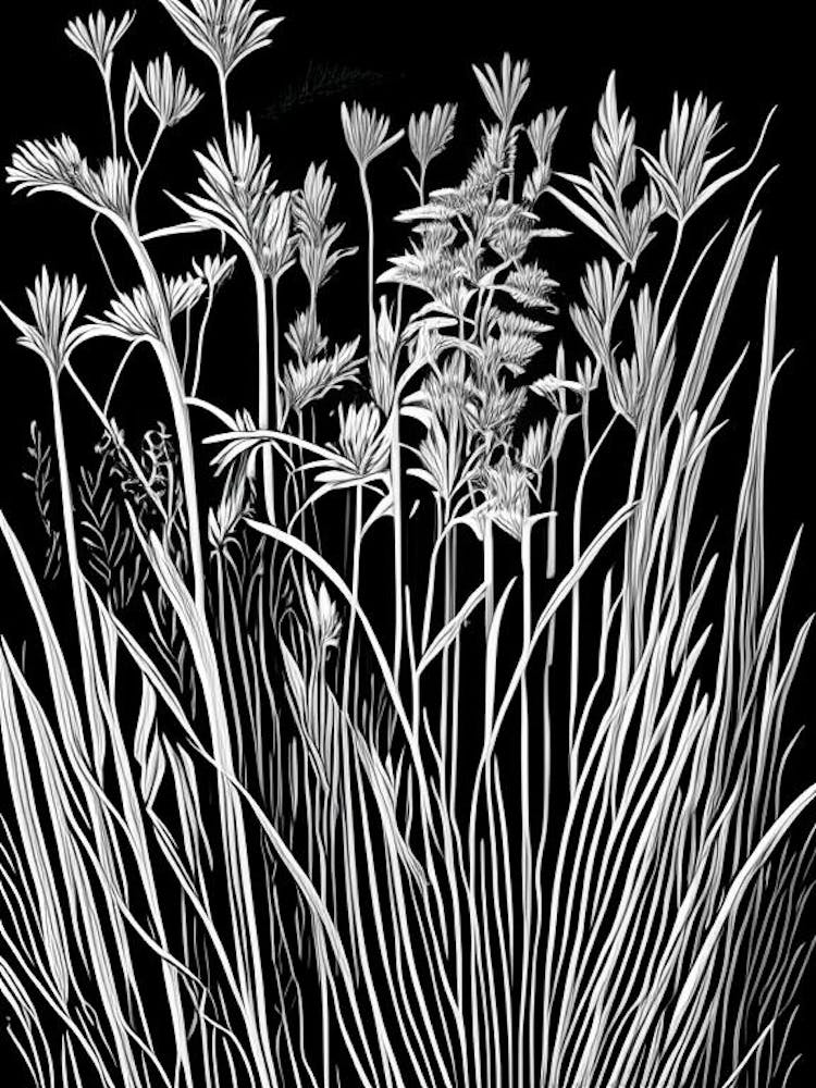 Scouring Rush Wildflower Linocut