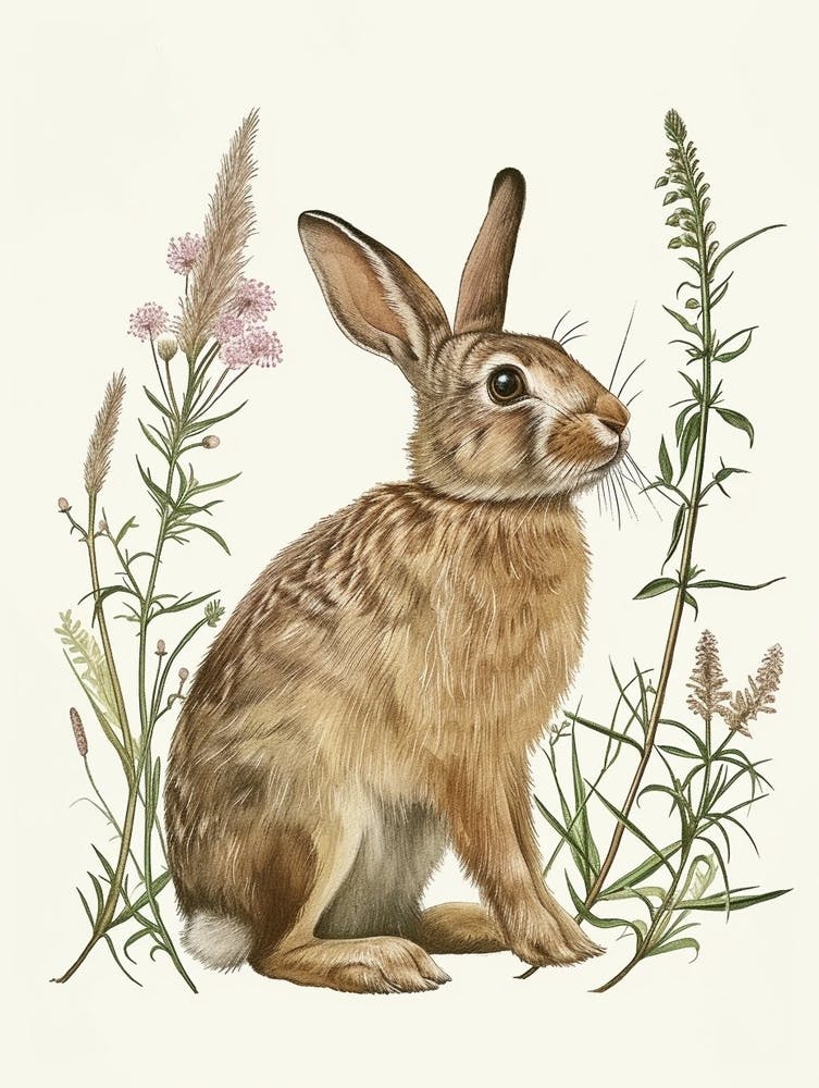 Flemish Giant Blockprint Rabbit Illustration 5