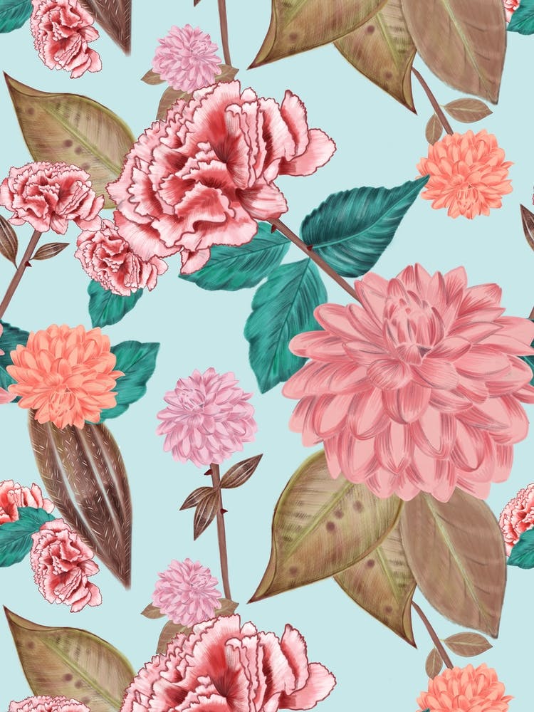Carnation And Dahlia