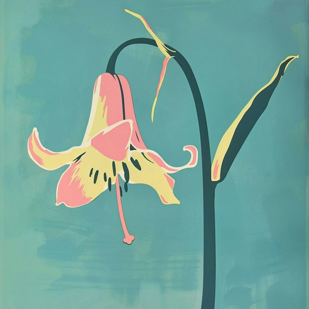 Bluebell Square Flower Illustration