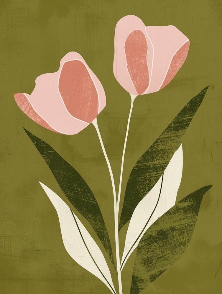 Pink & Green Rose 2