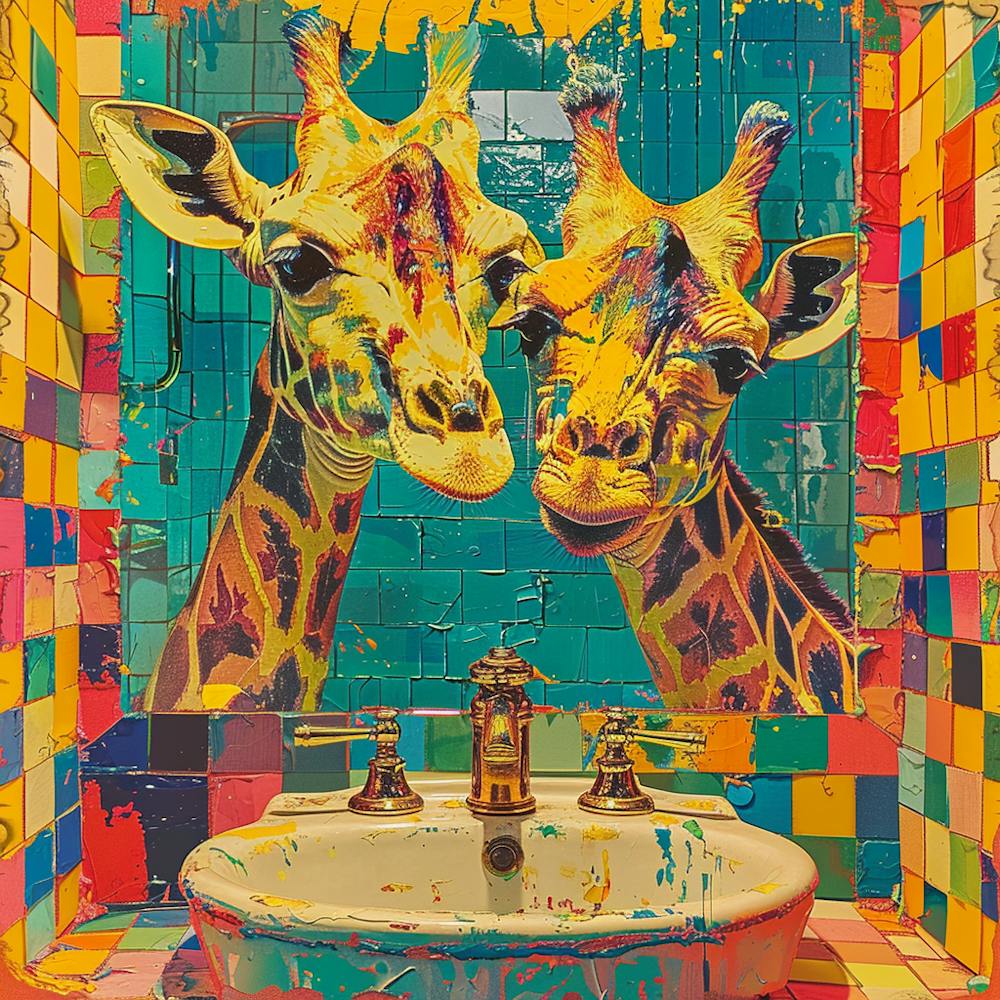 Giraffes In Bathroom 2