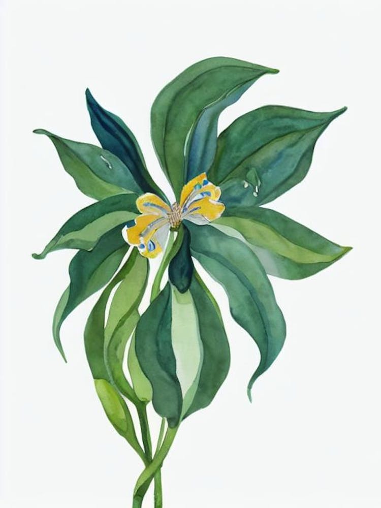 African Violet (Saintpaulia) Watercolor