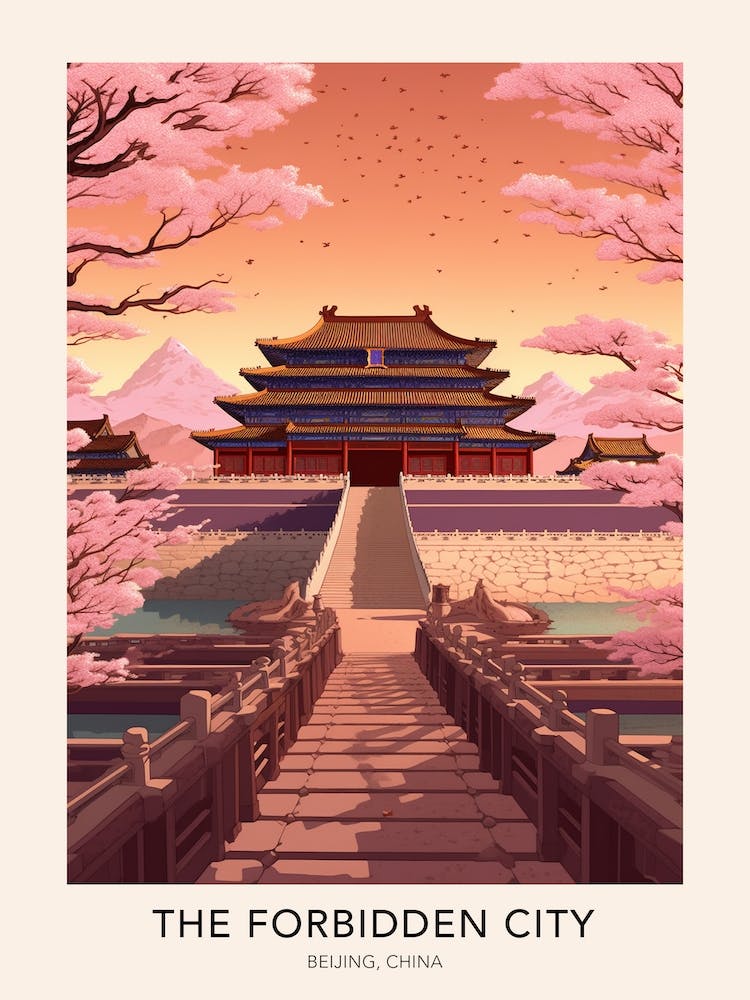 The Forbidden City Beijing China Travel Poster