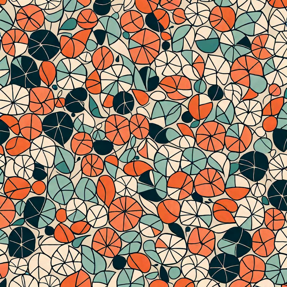 Mid Century inspired modern Seamless Pattern, 254