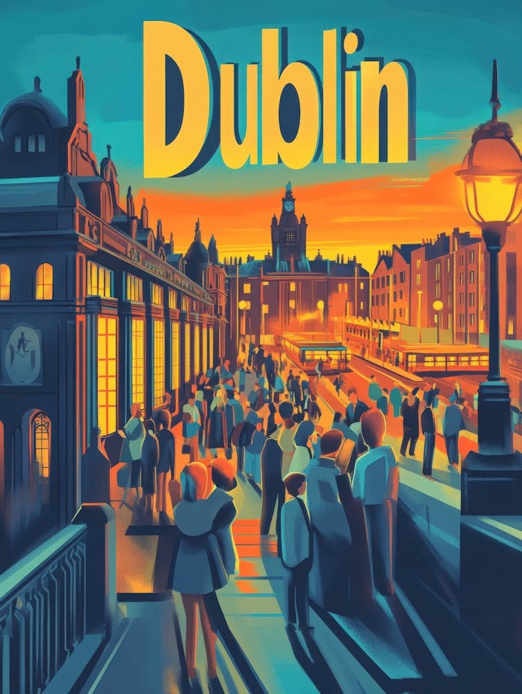Aihrgdesign A 1970s Inspired Travel Poster For Dublin 1