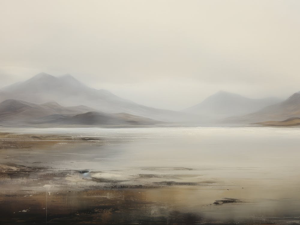 Watercolor Lake Painting