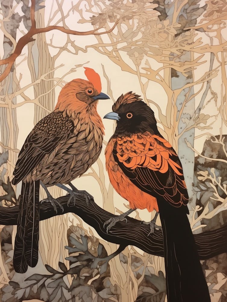 Art Nouveau Birds Poster Grouse 1