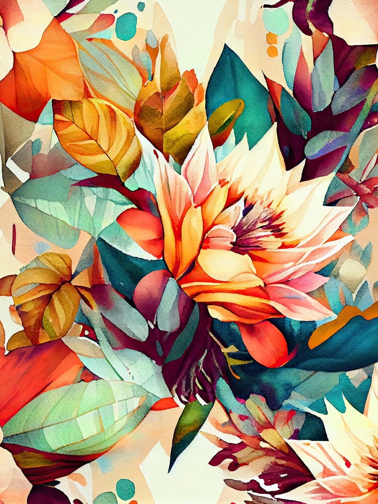 Watercolor Floral Painting nature flowers