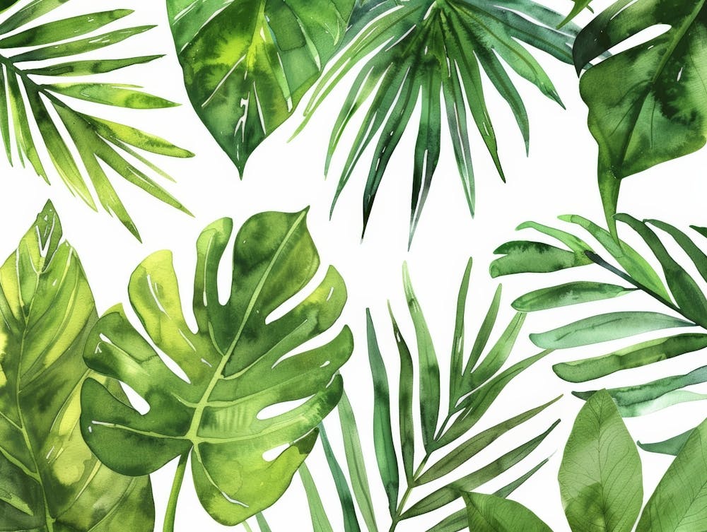 Watercolor Tropical Leaves 6
