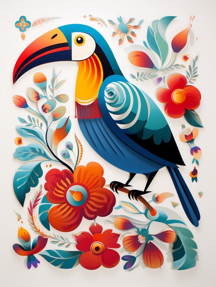 Scandinavian Bird Illustration Toucan 2