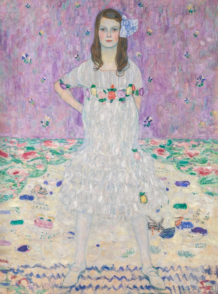 Mäda Primavesi Gustav Klimt, junges Mädchen pastel Malerei