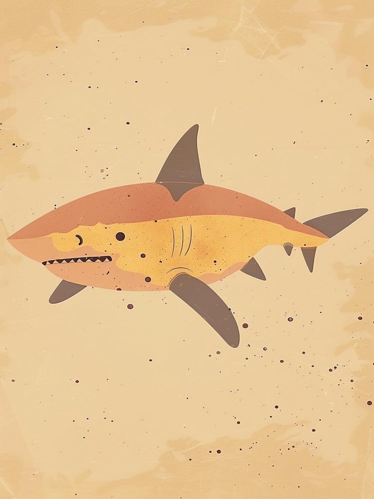 Muted Pastel Mustard Shark 2