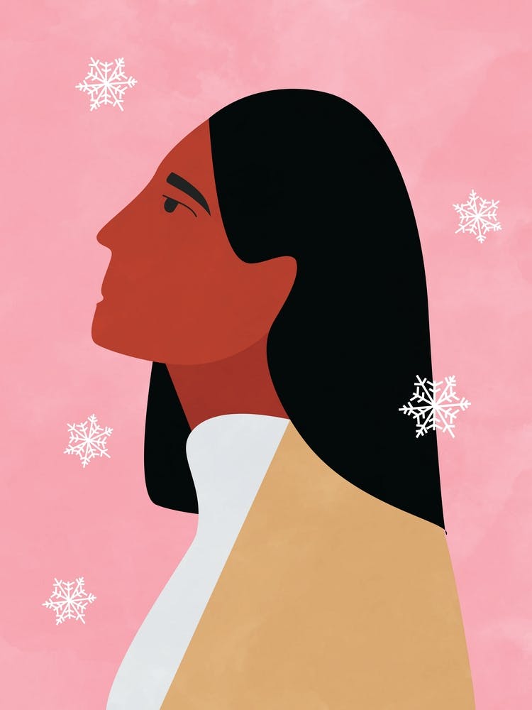 Portrait Of A Woman on Snow