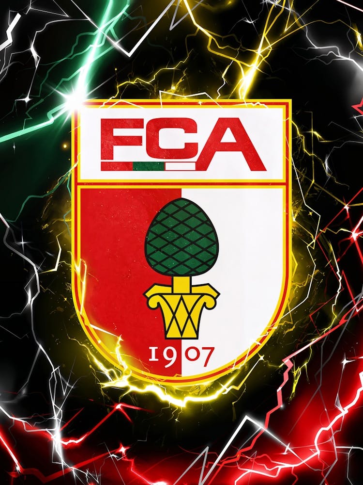 FC Augsburg Logo Poster: FC Augsburg is a competitive Bundesliga team with a growing fanbase. The Augsburg logo symbolizes pride and resilience, with WWK Arena being a stronghold for football passion.