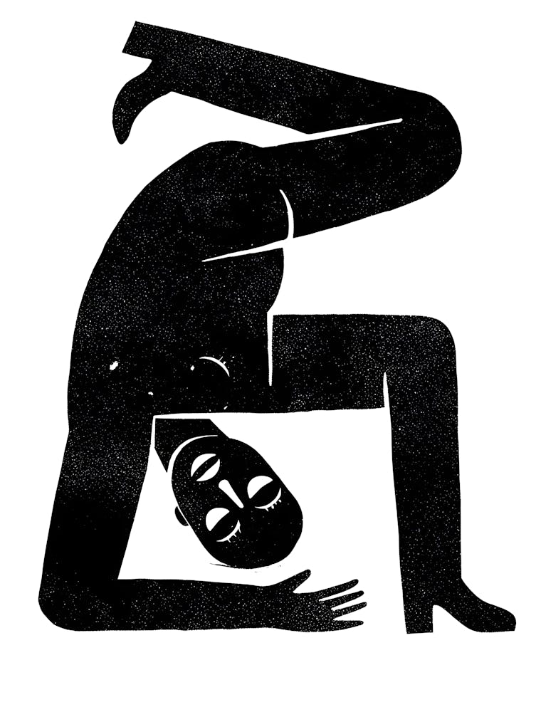 Abstract Figure - Dynamic Black and White Body Pose