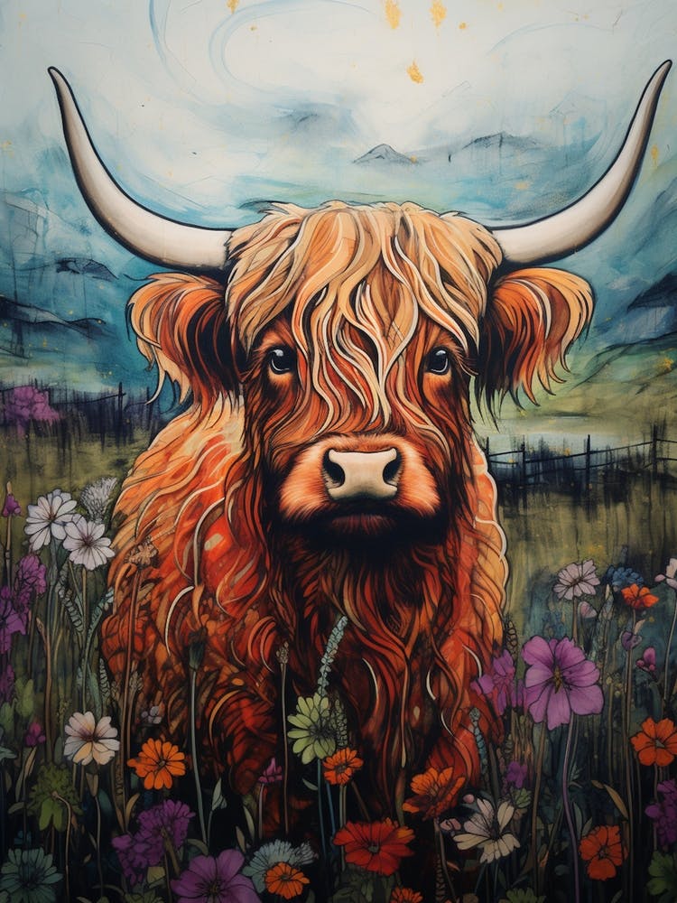 Highland Cow Illustration 2