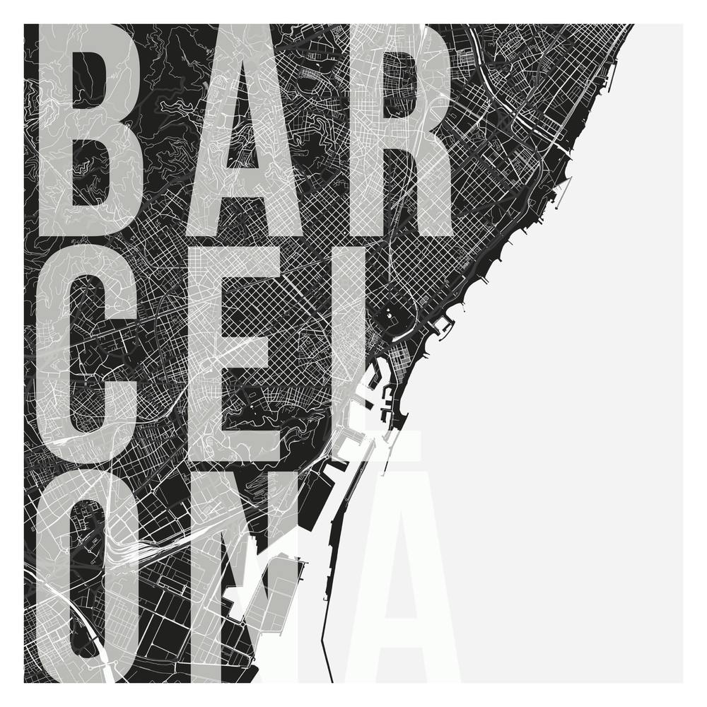 Berlin Mono Street Map Text Overlay Square