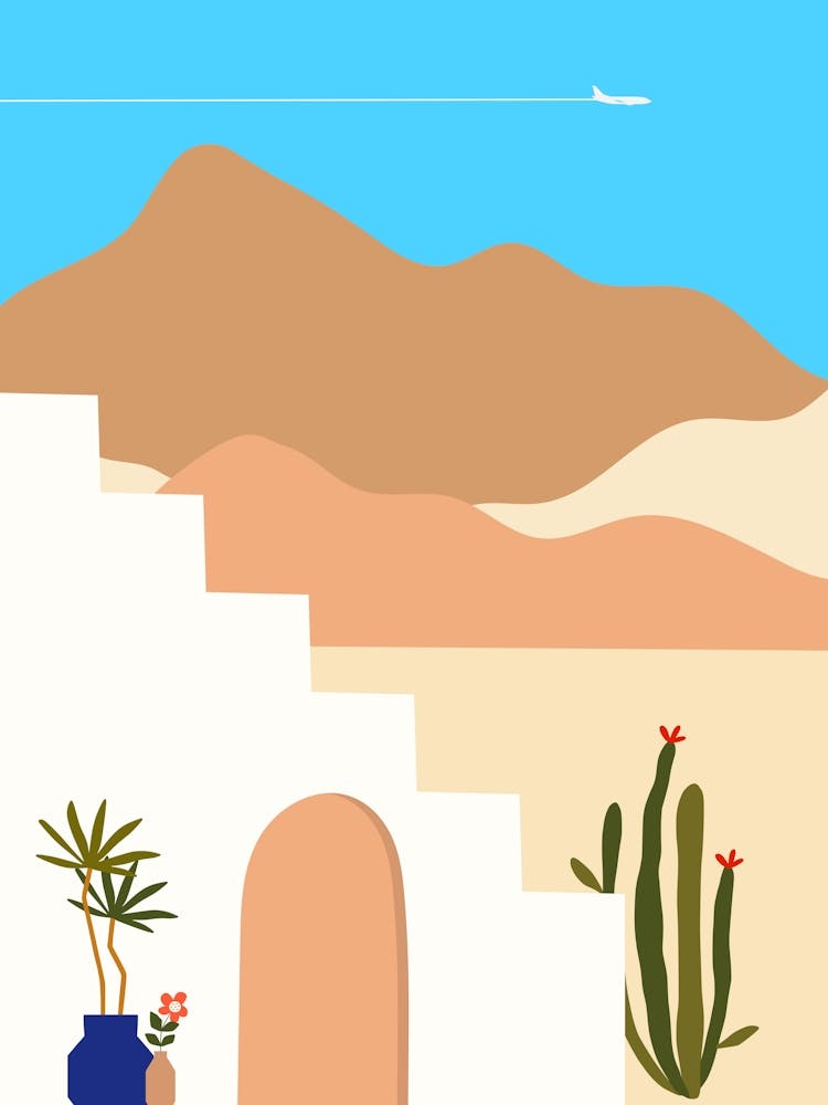 Cactus In The Desert. Boho, Boho decor: Egypt, Morocco, Tunisia poster #1