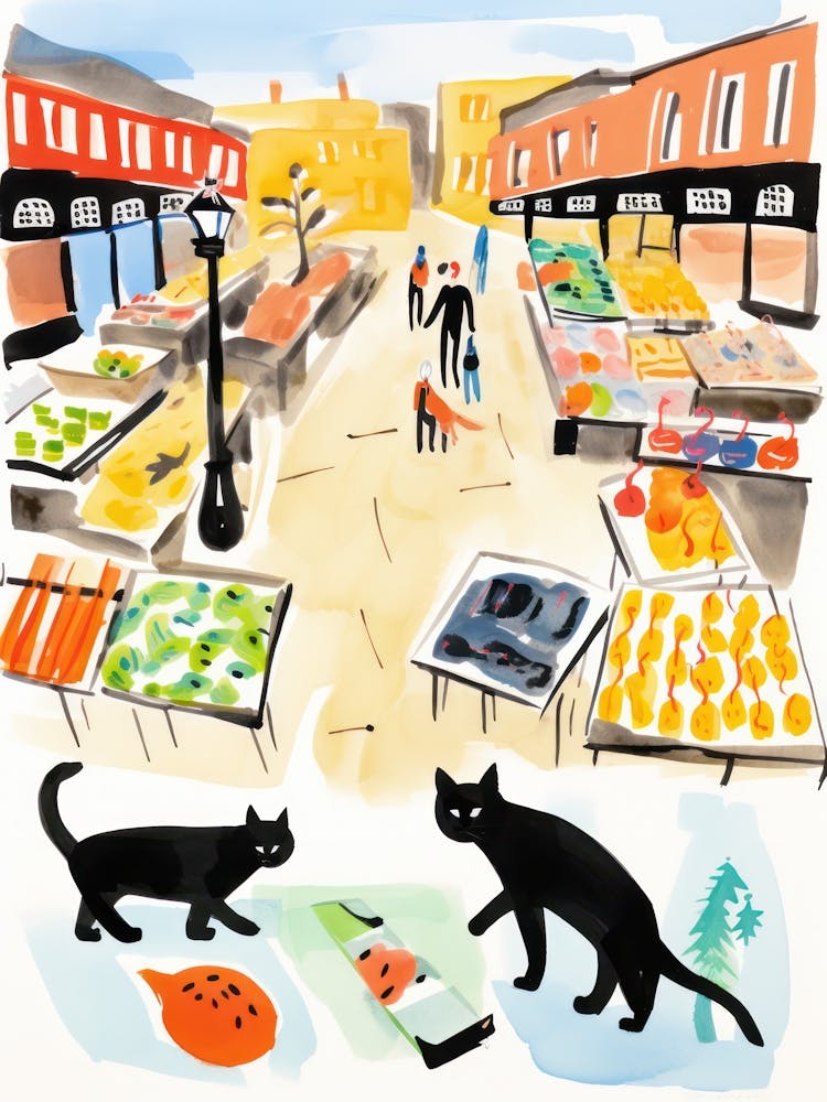 Le Marché Alimentaire à Londres 7 Illustration