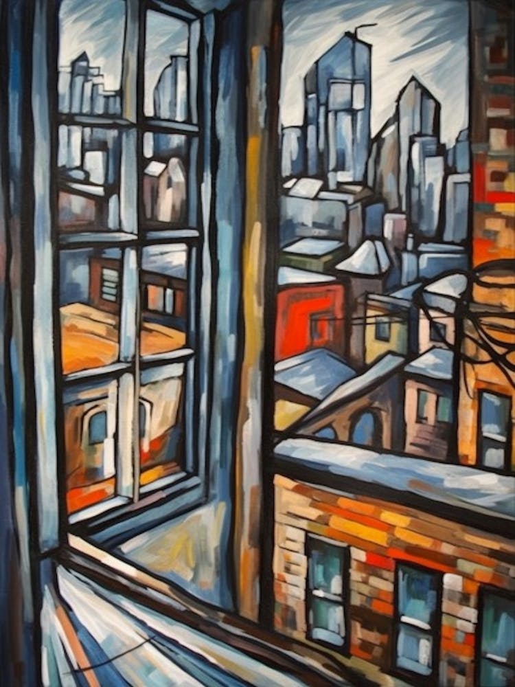 Fensterblick auf Toronto, Kanada im Stil des Kubismus 1