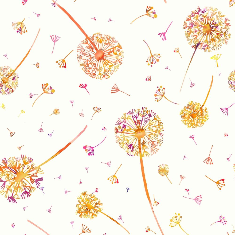 Spring Dandelions Orange Square