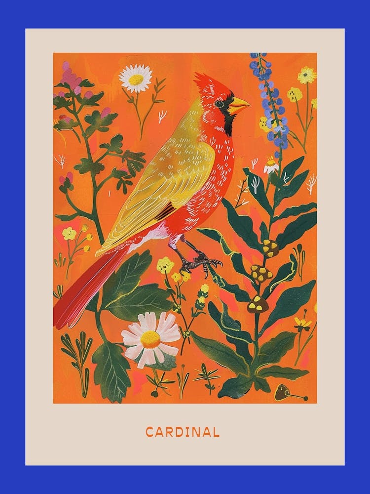 Spring Birds Poster Cardinal 3