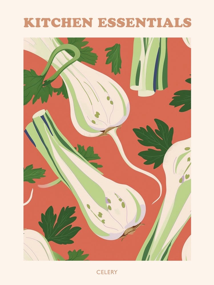 Celery Pattern Illustration Poster 2