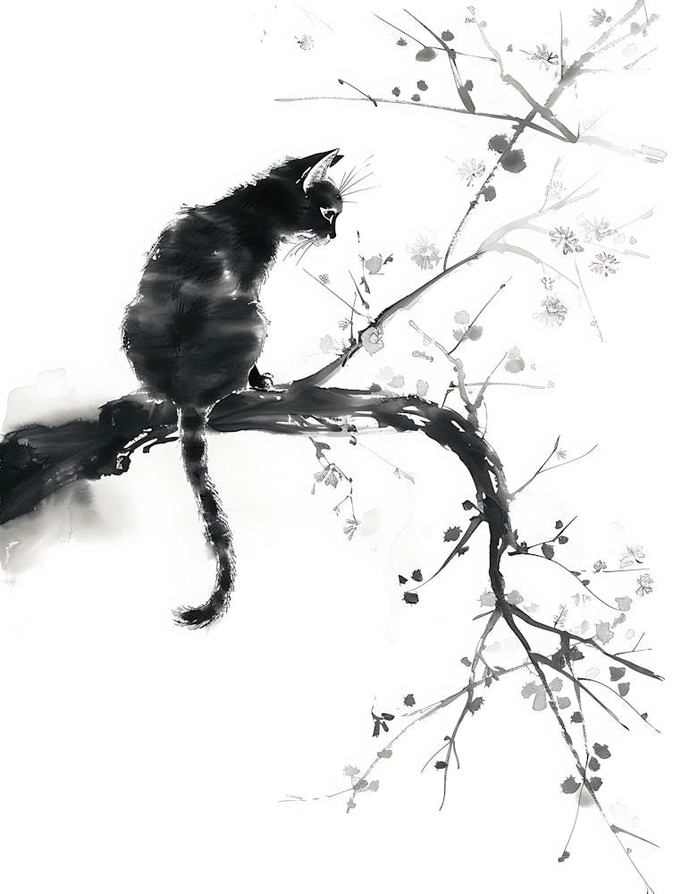 Cat On A Branch 1