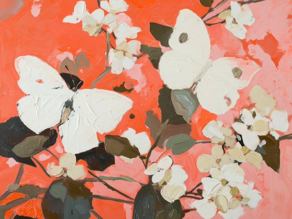 White Summer Butterflies