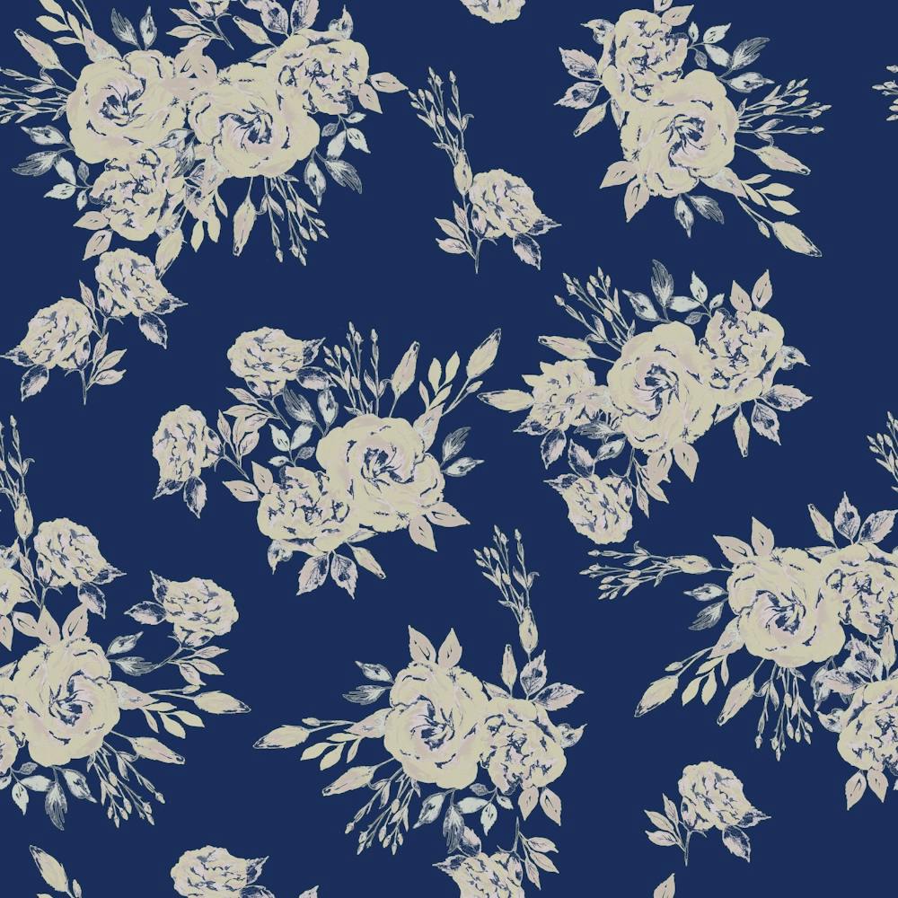 Watercolor Floral bouquets Blue